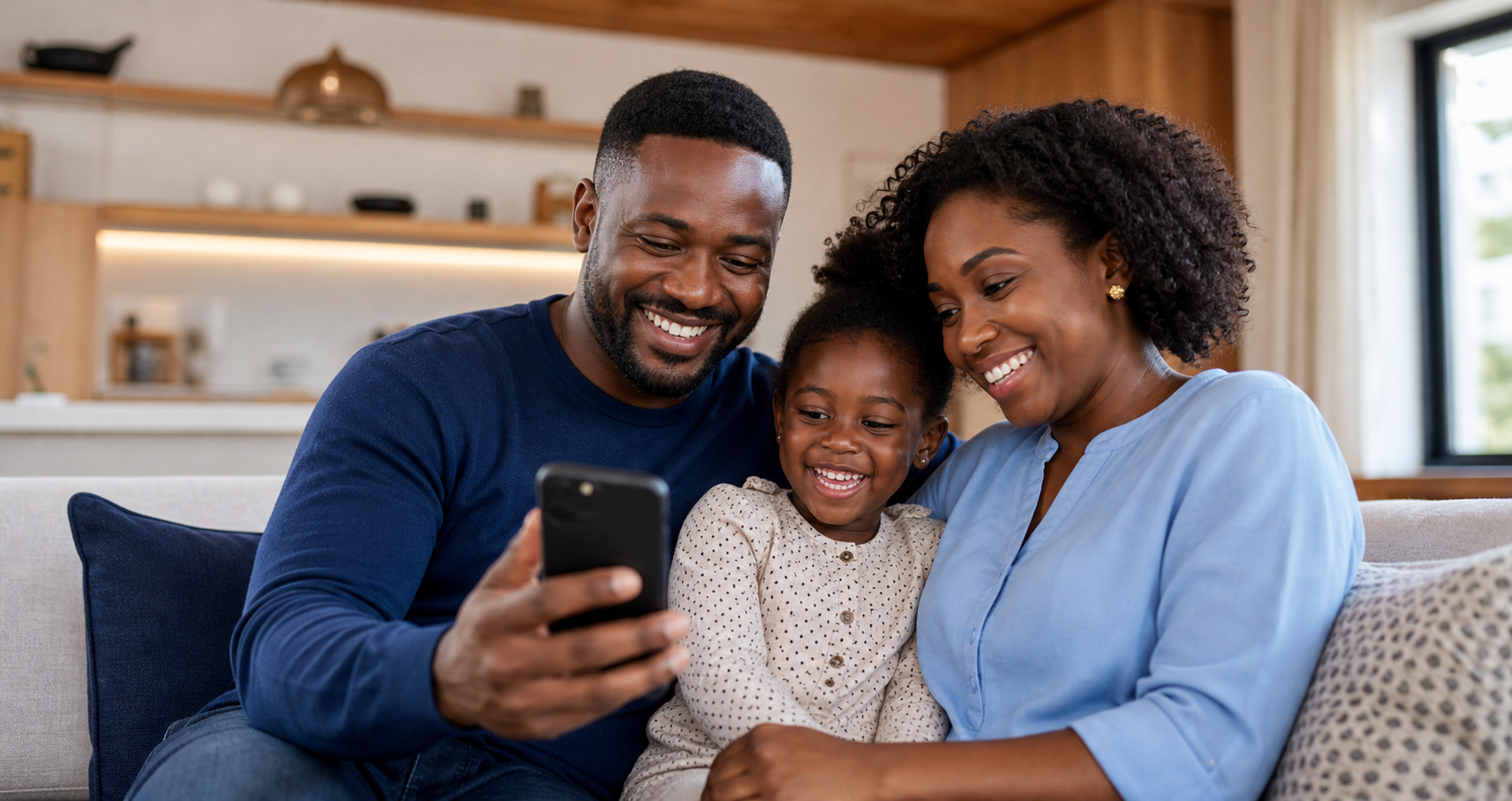Black African family using MyDoctor24 telehealth